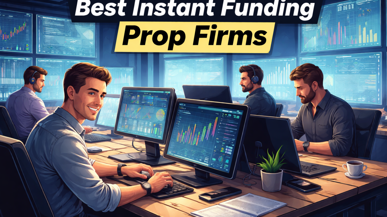 best instant funding prop firms 2026 trading desk funded account forex traders