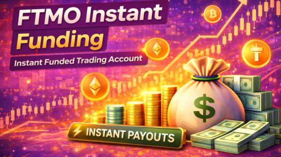 FTMO instant funding guide showing instant funded trading account and fast payout prop firm