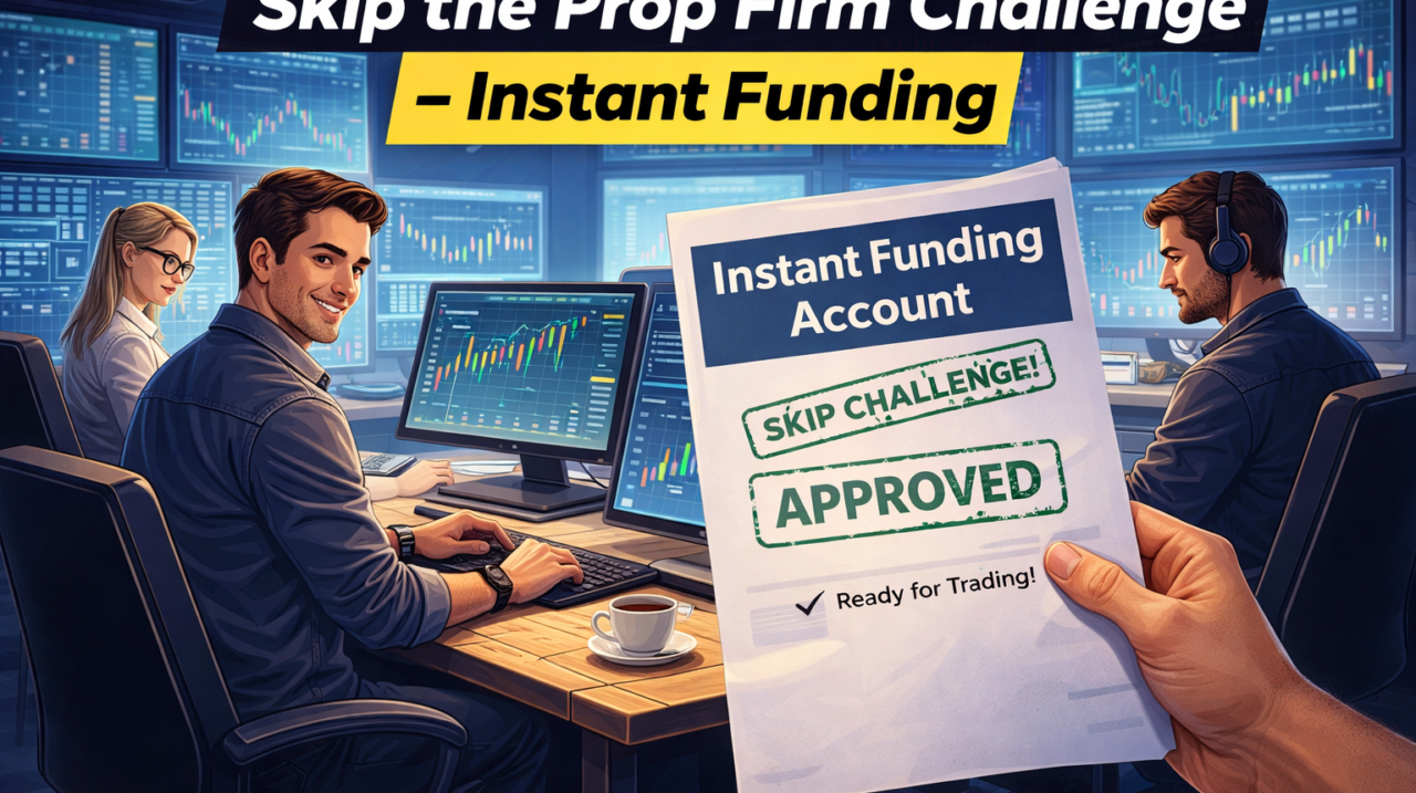 skip prop firm challenge instant funding account forex trading funded traders
