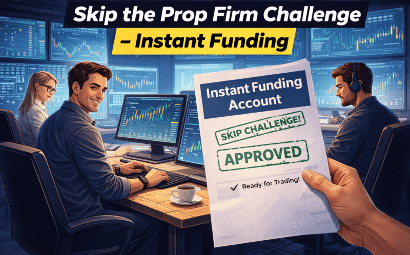 skip prop firm challenge instant funding account forex trading funded traders
